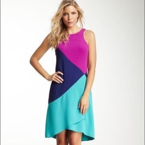 Rachel Roy asymmetrical color-block dress